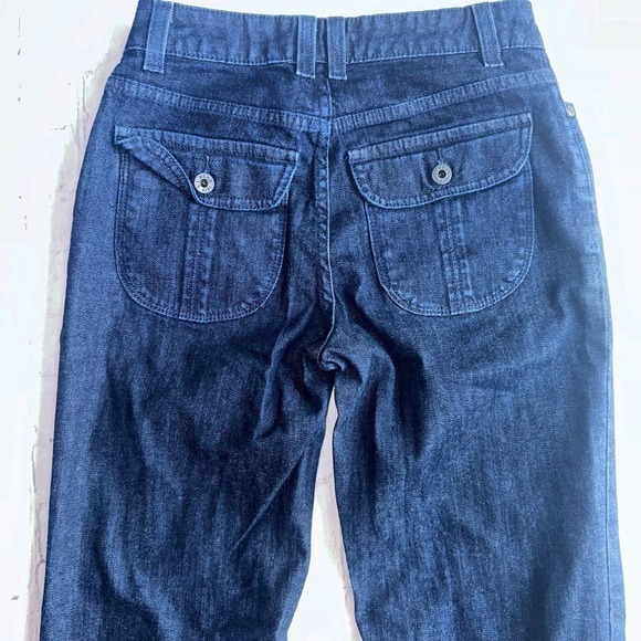 NWOT Women’s Size 4 Reg LL Bean Wide Leg Dark Wash Denim Jeans - Picture 4 of 8